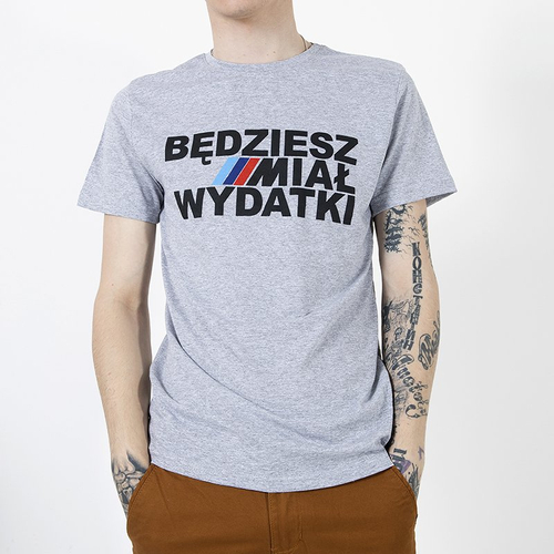 Сіра чоловіча футболка з написом