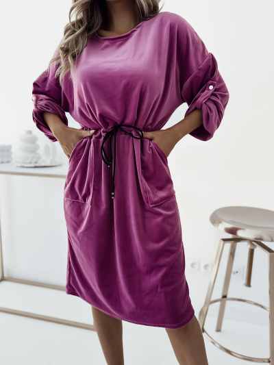 Жіноча сукня міді кольору фуксії Royalfashion