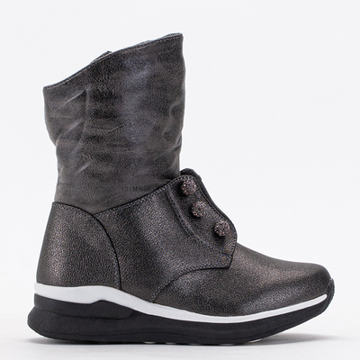 Дитячі черевики з графіту з фіанітами Kositi - Взуття