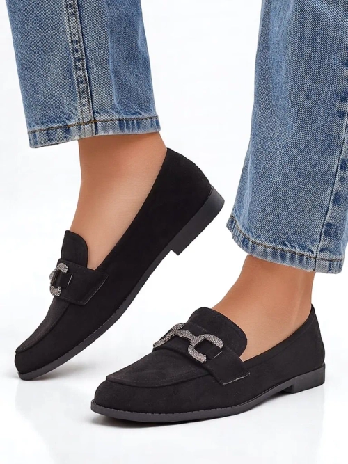 Royalfashion Елегантні жіночі лофери з декором з цирконію Zante