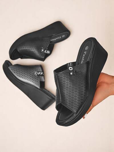 Royalfashion Dámské pantofle na klínku Luna Wedge