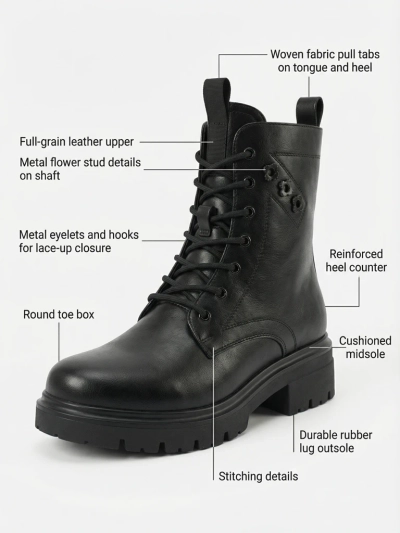 Eko kožené šněrovací dámské kotníkové boty Nometa