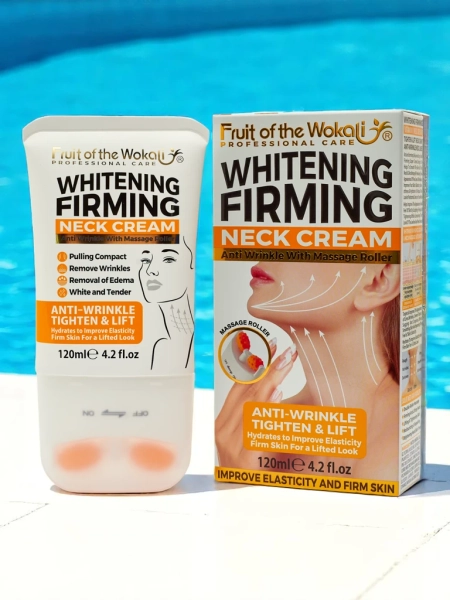 Zpevňující a rozjasňující krém na krk s masážním aplikátorem