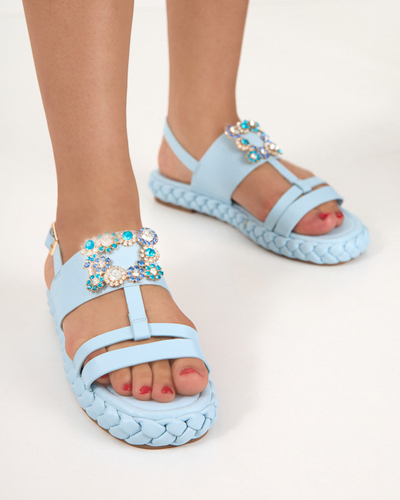 OUTLET Dámské modré sandály s ozdobnou přezkou Govy-Footwear