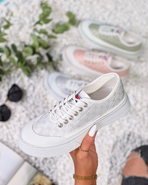 Royalfashion Білі жіночі кеди на платформі Ferriva