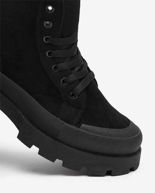 Чоботи жіночі чорні з еко замші Lolut- Взуття