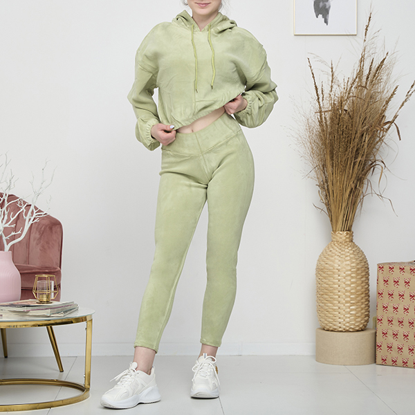Зелений жіночий спортивний комплект кофта та лосини - Одяг