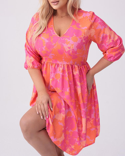 Royalfashion Dámské šaty nad kolena s potiskem PLUS SIZE