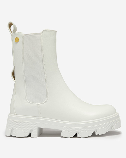 OUTLET Жіночі високі черевики білого кольору Vyvieva- Взуття