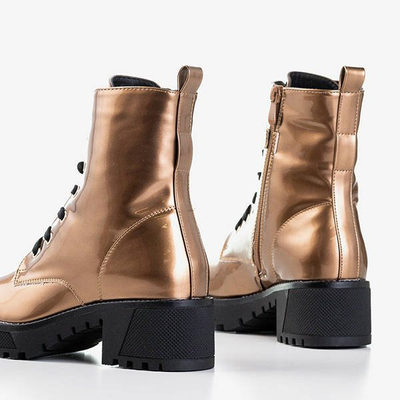 Dámská zlatá lakována Minna Workers - Footwear