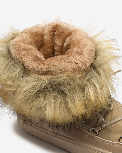 Royalfashion Světle hnědé nazouvací boty a'la snow boots for women Gomllo