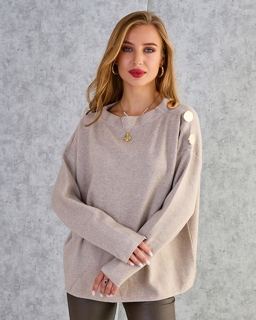 Royalfashion Тонкий жіночий светр з декором на плечах