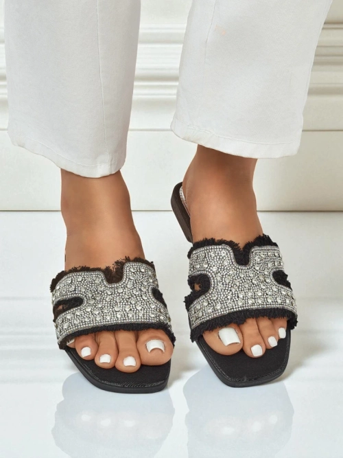 Royalfashion Жіночі босоніжки зі стразами CrystalEase