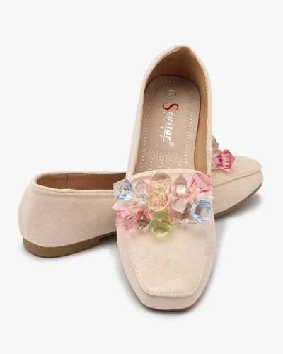 Бежеві жіночі мокасини з екозамші Gepossa- Footwear