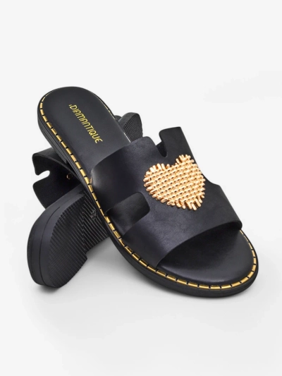 Royalfashion Dámské žabky se srdcem Zlato Srdce