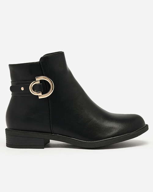 Royalfashion Чорні жіночі черевики a'la sztyblety з прикрасами Ederte