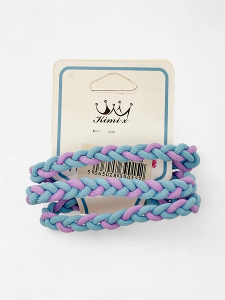 Royalfashion Sada barevných pletených gumiček do vlasů 3 kusy