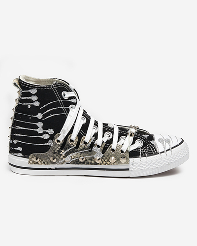 Dámské černé vysoké tenisky se třpytkami Survivi- Footwear