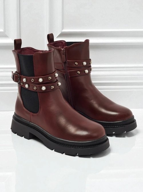 Високі жіночі ботильйони з екошкіри Pearl Mist