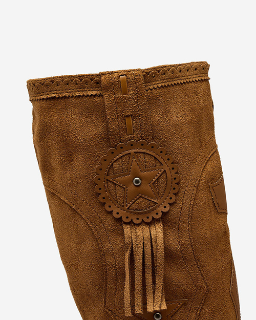 Royalfashion Коричневі жіночі черевики з прихованим анкером Figgers