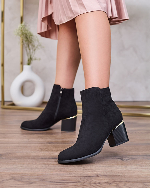 Royalfashion Чорні жіночі черевики на низькій шпильці Traestra