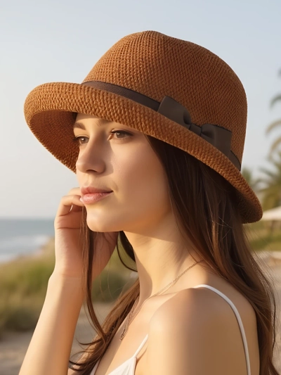 Royalfashion Dámský klobouk zdobený mašlí Summer Grace