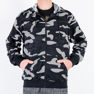 Černá pánská maskáčová mikina - Oblečení