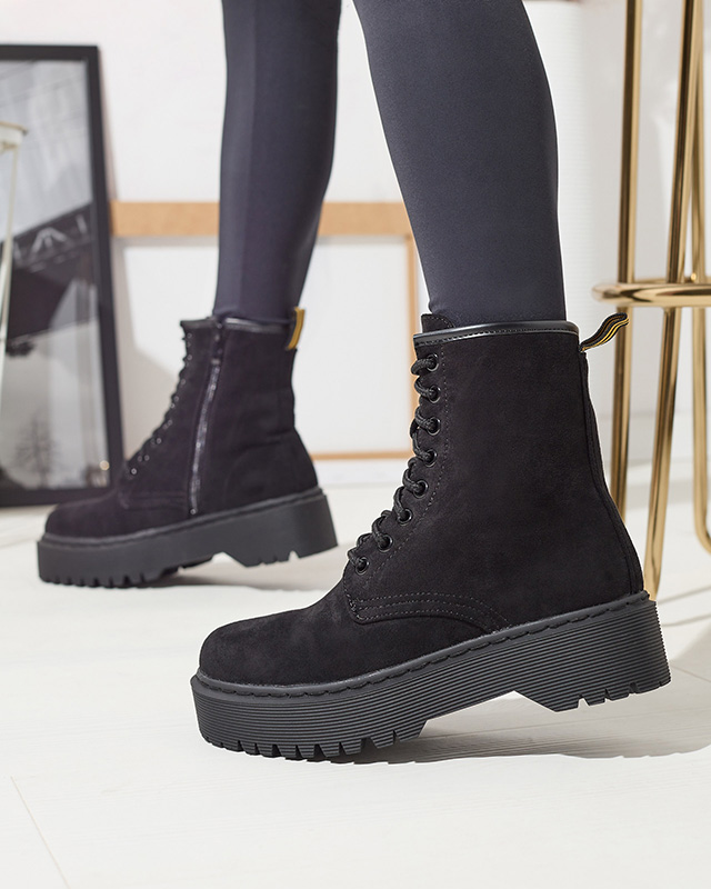 Dámské boty bagger z ekokůže v černé barvě Fefillo- Obuv