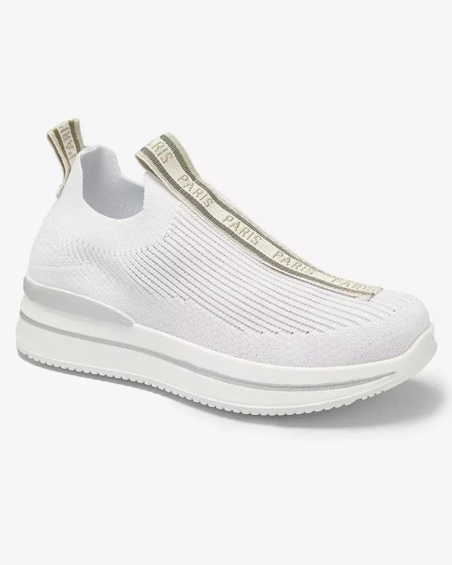 Жіночі спортивні кросівки-сліпони з написом білого кольору Cerppa- Footwear