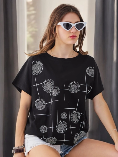 Royalfashion Dámské bavlněné tričko s potiskem