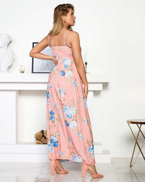 Повітряне рожеве жіноче плаття з квітами - Одяг