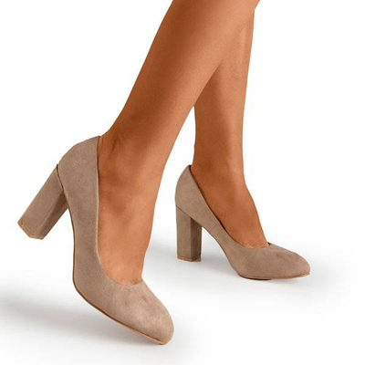 Béžová čerpadla na sloupu Amelle - Obuv