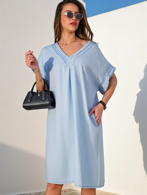 Royalfashion Проста жіноча туніка, що нагадує джинсову сукню