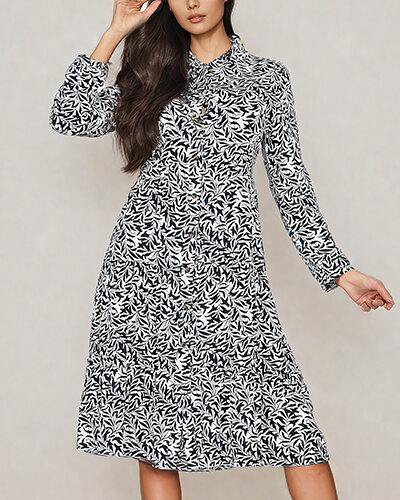 Royalfashion Dámské midi šaty s potiskem