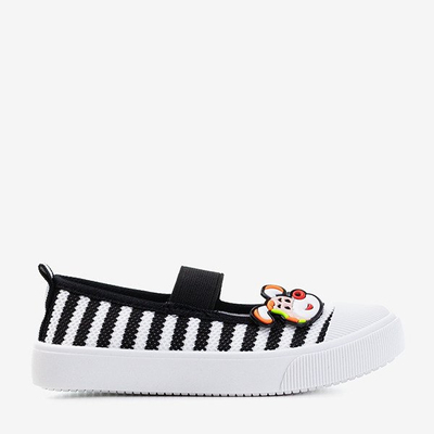 Olli Kids Black Striped Sneakers - Footwear