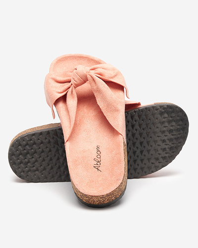 Рожеві тапочки з бантом Montiana - Взуття