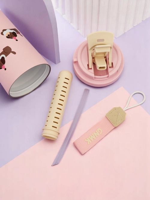 Royalfashion Термокружка з кошиком, соломинкою та носиком Happy Dog