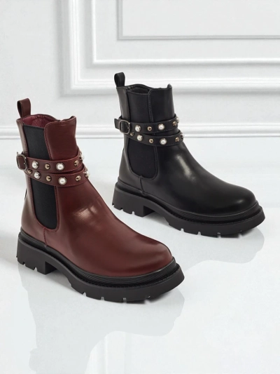 Vyšší dámské kotníkové boty z eko kůže Pearl Mist