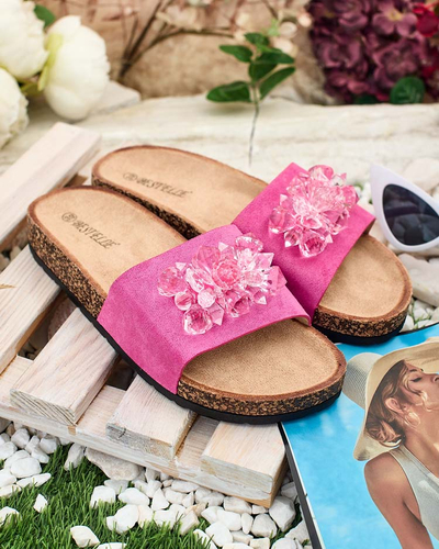 Royalfashion Жіночі шльопанці Villo зі стразами