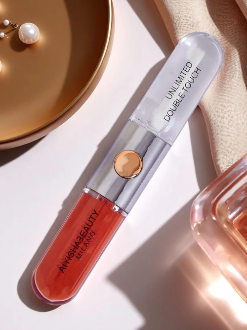 Помада і прозорий блиск 2-в-1 Персиковий нюд