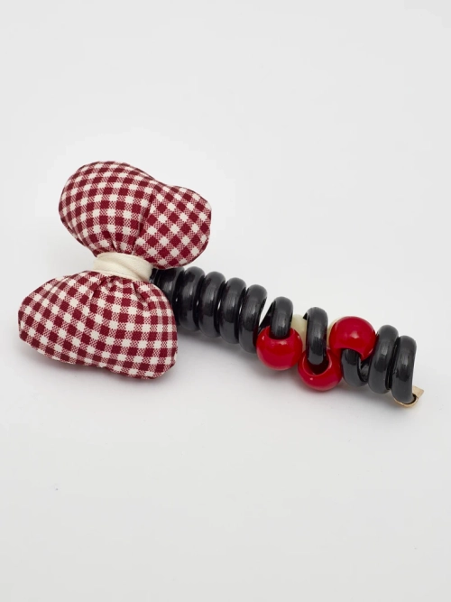 Royalfashion Гумка для волосся у вигляді спіралі з бантиком.