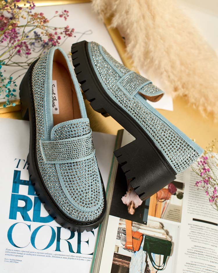 Royalfashion Dámské mokasíny se zirkony Epolls