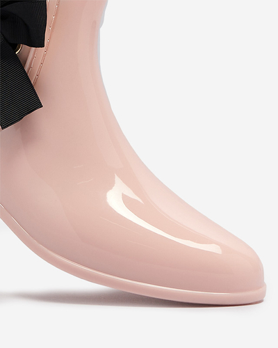 Světle růžové dámské nazouváky s mašlí Roberta - Obuv