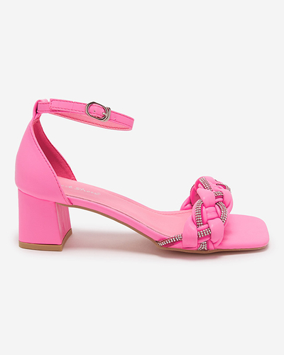 Fuchsiové dámské sandály na sloupku Marienka - Obuv