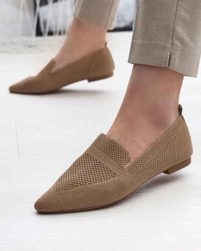Dámské látkové baleríny ve světle hnědé barvě Aqsak- Obuv