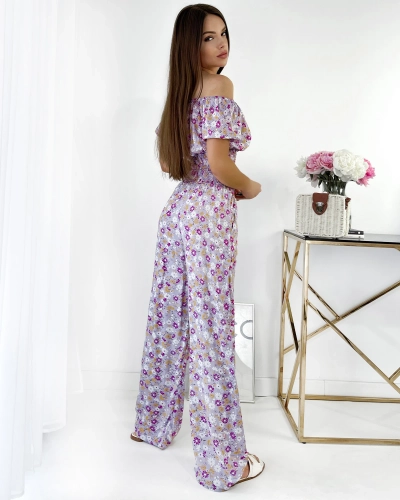 Royalfashion Фіолетовий жіночий квітковий комплект з двох частин