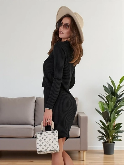 Royalfashion Dámský komplet se svetrem a šaty