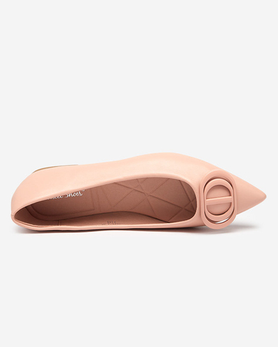 Dámské růžové špičaté baleríny s ozdobou na špičce Manico - Footwear