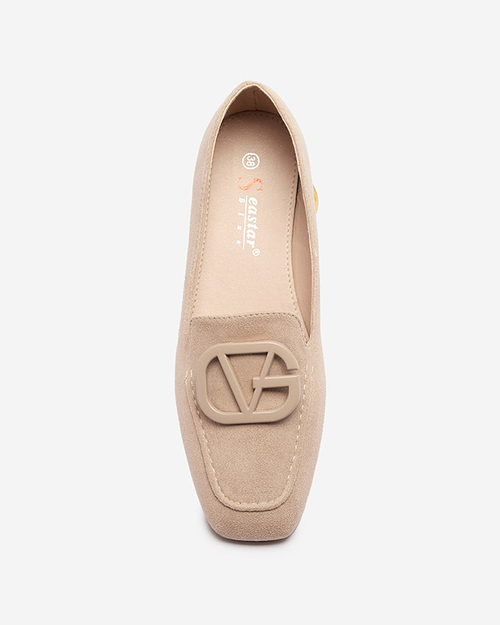 Світло-коричневі жіночі мокасини з орнаментом в тон Jeterika - Взуття