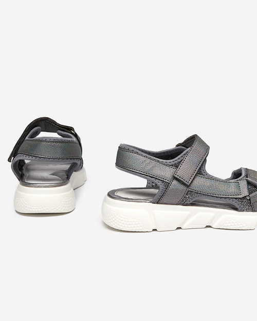 Сірі дитячі блискучі босоніжки Missio- Footwear